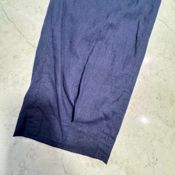 Open Edit Linen Blend Pants Navy Blue Relaxed Men's Large Minimalist Coastal - Picture 9 of 14